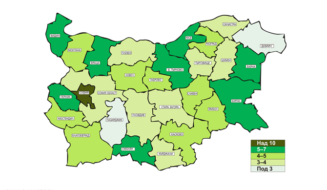 Гражданска активност (брой НПО на 10 000 души)